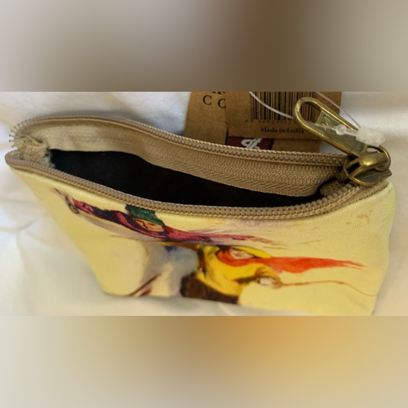 NWT Art Studio Company Retro Snow Skiing Couple Pouch Bag Accessories Makeup Bag - Picture 3 of 7